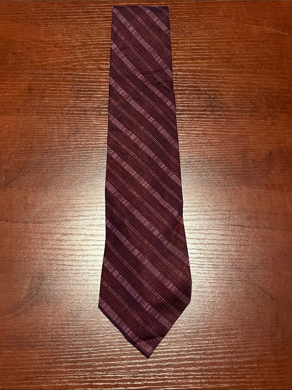 Calvin Klein Burgundy Diagonal Stripe Tie
